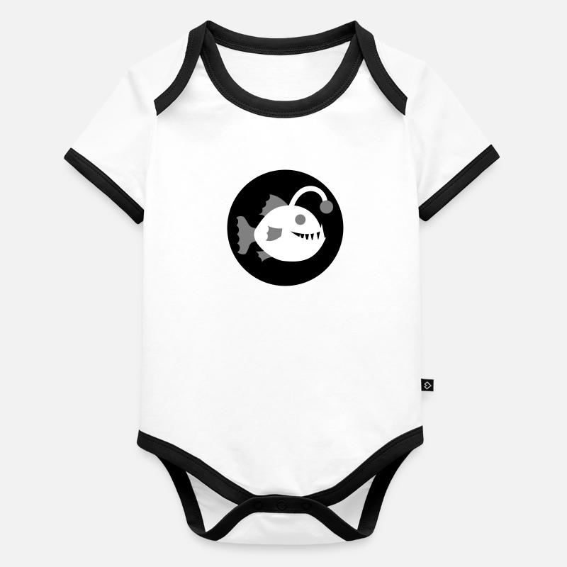 Lantern Fish Frogfish Deep Sea Fish Icon Organic Baby Contrasting Bodysuit