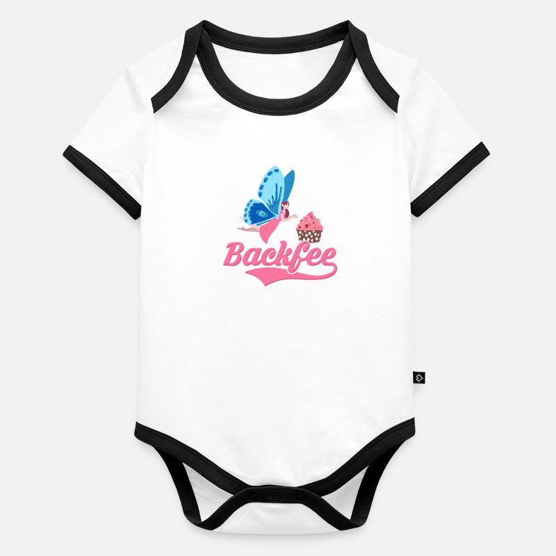 Backfee Konditor Torten Bäckerin Baby Bio-Kurzarm-Kontrastbody