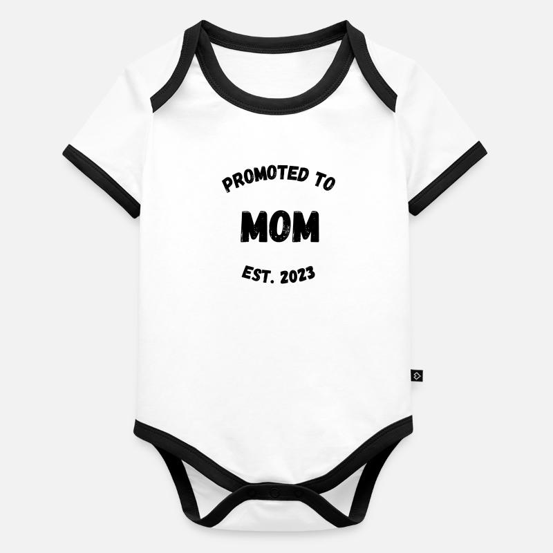 promoted to mom Organic Baby Contrasting Bodysuit
