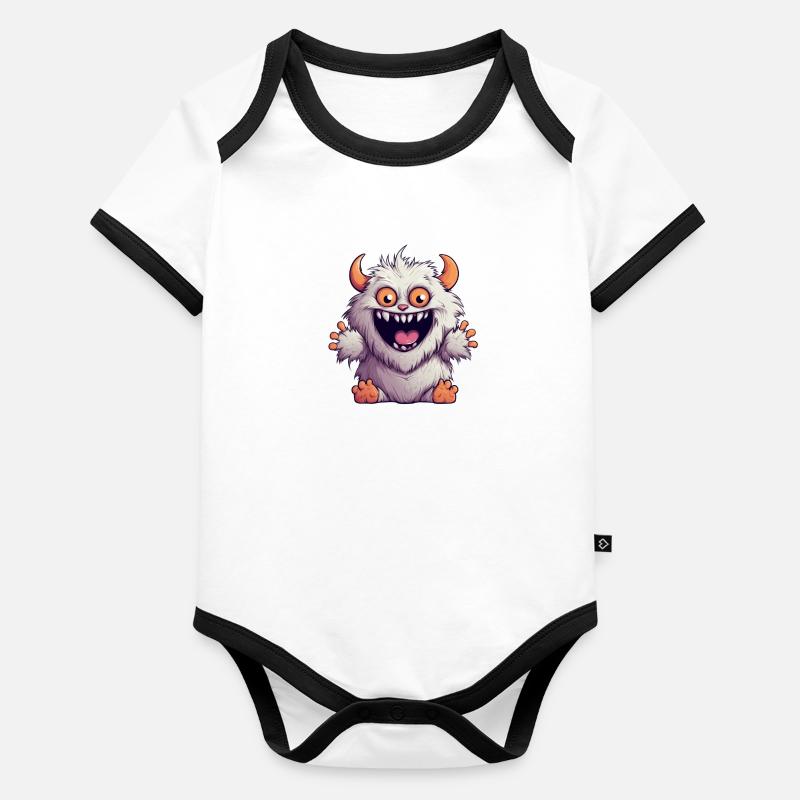 Fluffy monster Organic Baby Contrasting Bodysuit