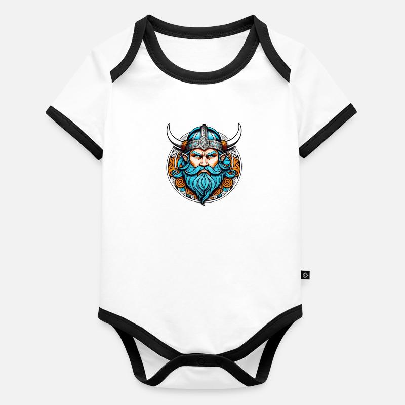 Wikinger Odin Thor Walhalla Baby Bio-Kurzarm-Kontrastbody