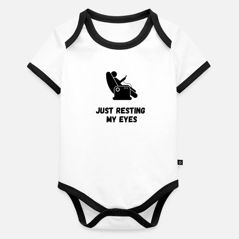 Just Resting My Eyes Body Bébé bio contrasté manches courtes