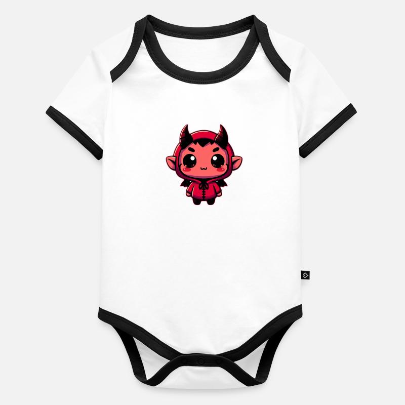 Chibi Red Devil Organic Baby Contrasting Bodysuit