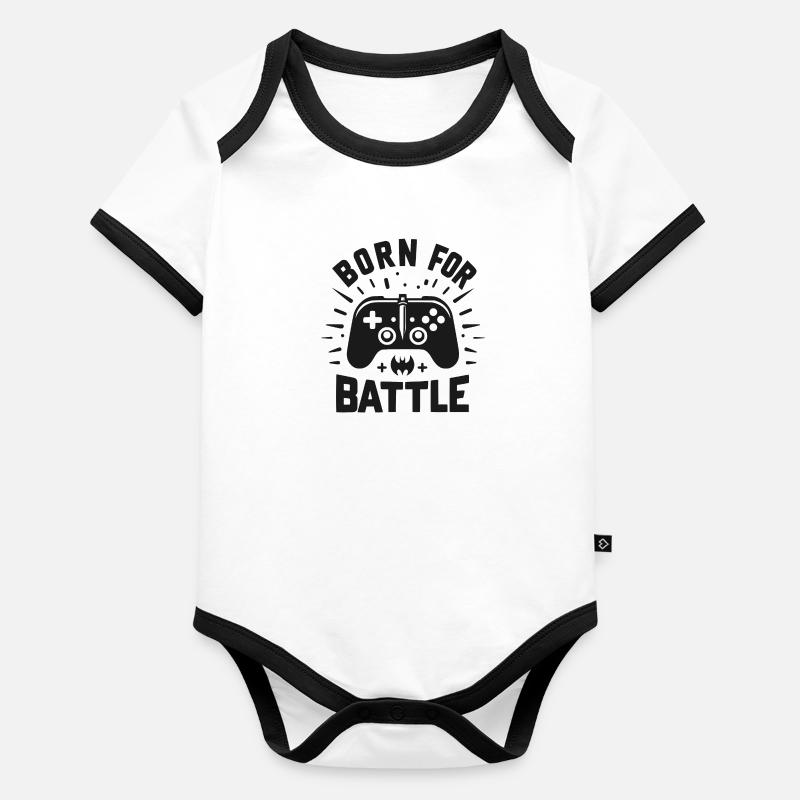 Né pour le combat Body Bébé bio contrasté manches courtes