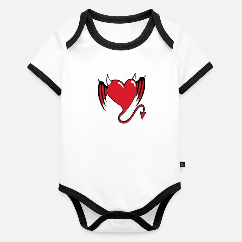 coeur diable Body Bébé bio contrasté manches courtes