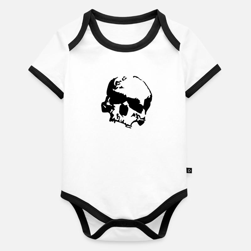 RS Skull Organic Baby Contrasting Bodysuit