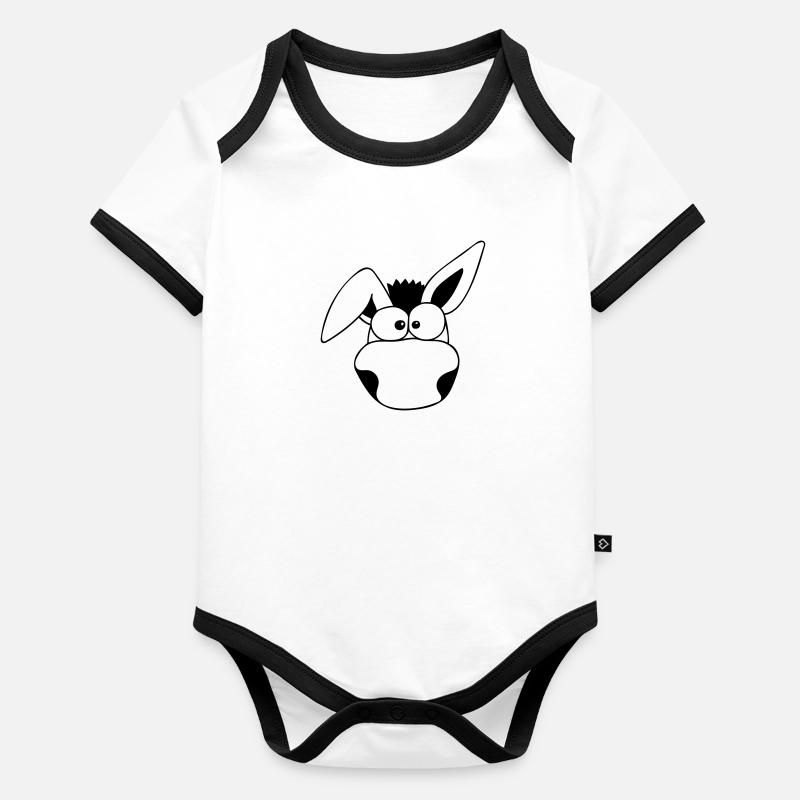 Dummer Esel Baby Bio-Kurzarm-Kontrastbody