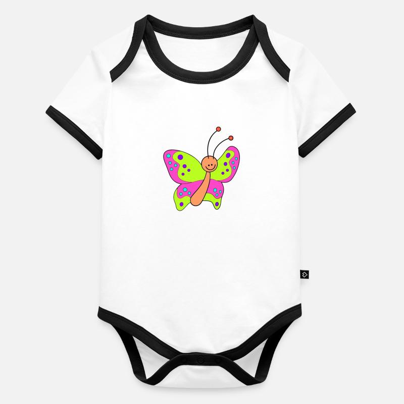 Papillon Body Bébé bio contrasté manches courtes