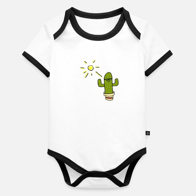 Cactus cactus soleil d'été Body Bébé bio contrasté manches courtes