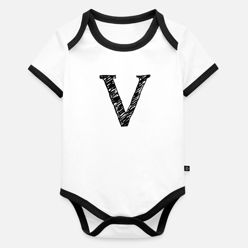 V Organic Baby Contrasting Bodysuit