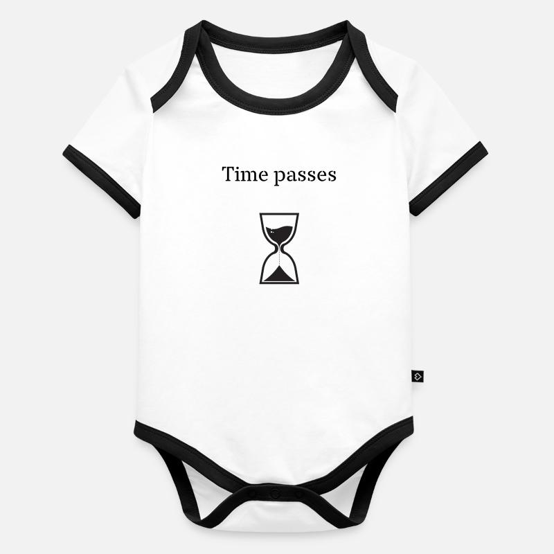 Time passes Body Bébé bio contrasté manches courtes