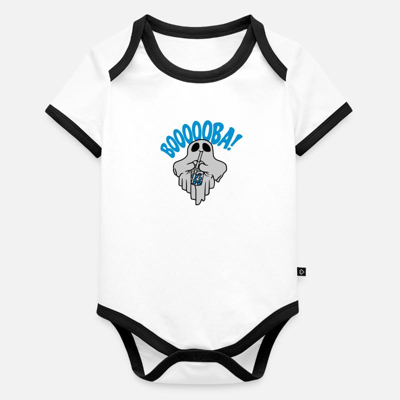 Booba Bubble Tea Geist Baby Bio-Kurzarm-Kontrastbody