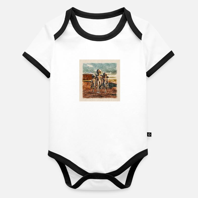 Aliens Organic Baby Contrasting Bodysuit