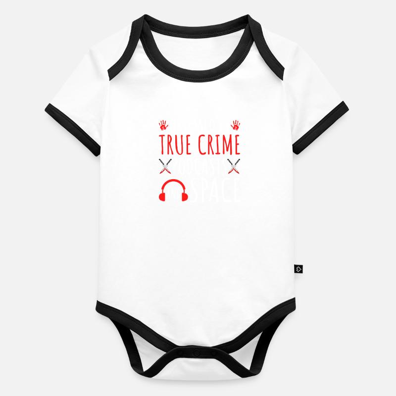 True Crime Podcasts and Space, Astronomy Murder Organic Baby Contrasting Bodysuit