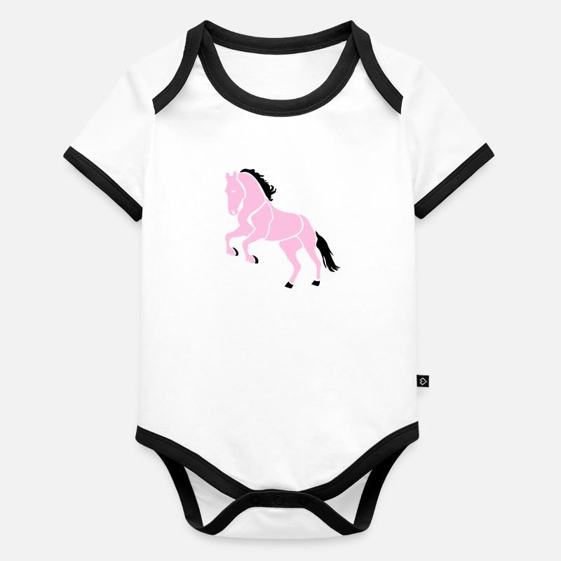 Cabriole cavalière Body Bébé bio contrasté manches courtes