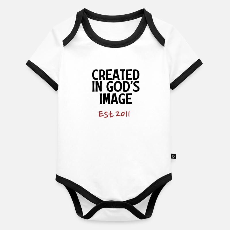 Créé à l’image de Dieu est 2011 Body Bébé bio contrasté manches courtes