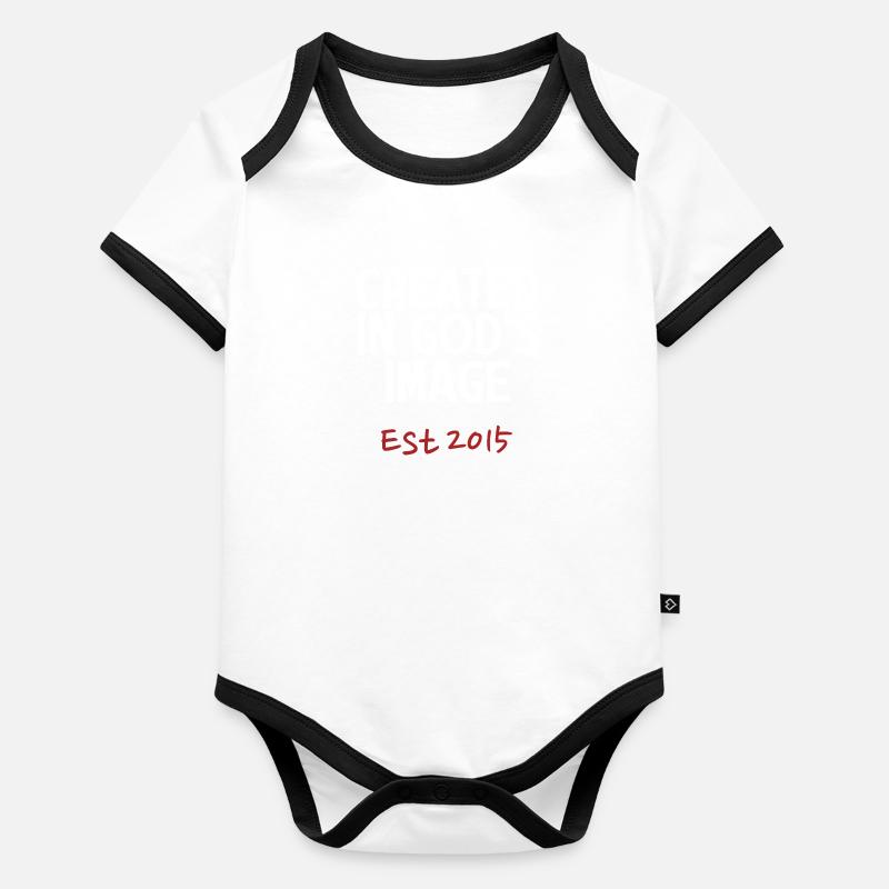 Created in God's Image Est 2015 Organic Baby Contrasting Bodysuit