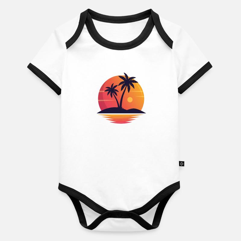 Couché de soleil Body Bébé bio contrasté manches courtes