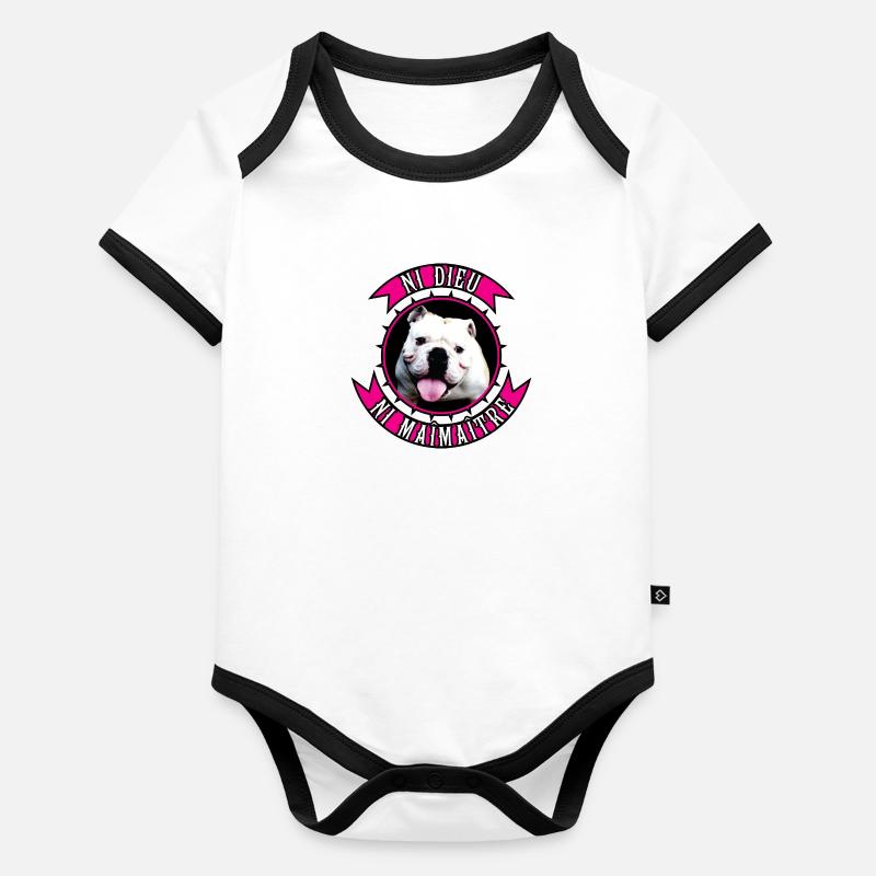 Anarchien rose Body Bébé bio contrasté manches courtes