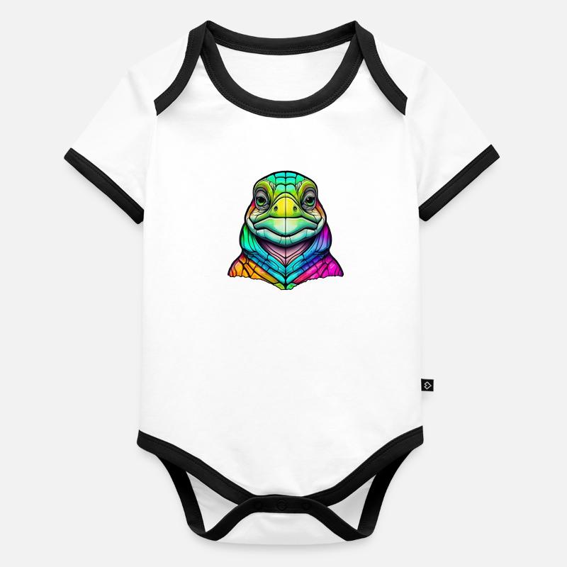 Tortue Body Bébé bio contrasté manches courtes