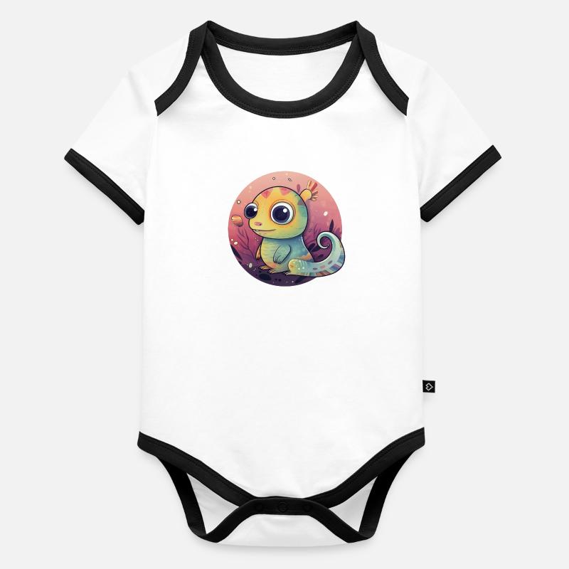 Crazy Echse Baby Bio-Kurzarm-Kontrastbody