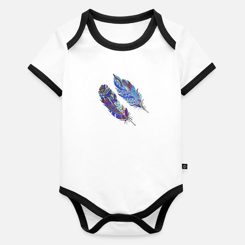 Stylo Body Bébé bio contrasté manches courtes