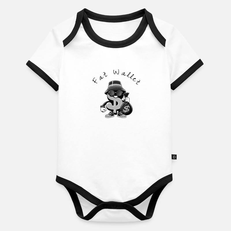 Dicke Geldbörsenlinie Baby Bio-Kurzarm-Kontrastbody