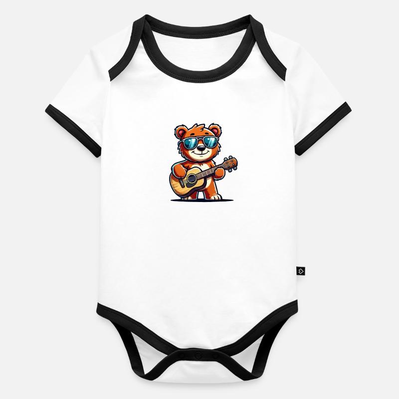 Ours Lunettes de Soleil Guitariste Body Bébé bio contrasté manches courtes