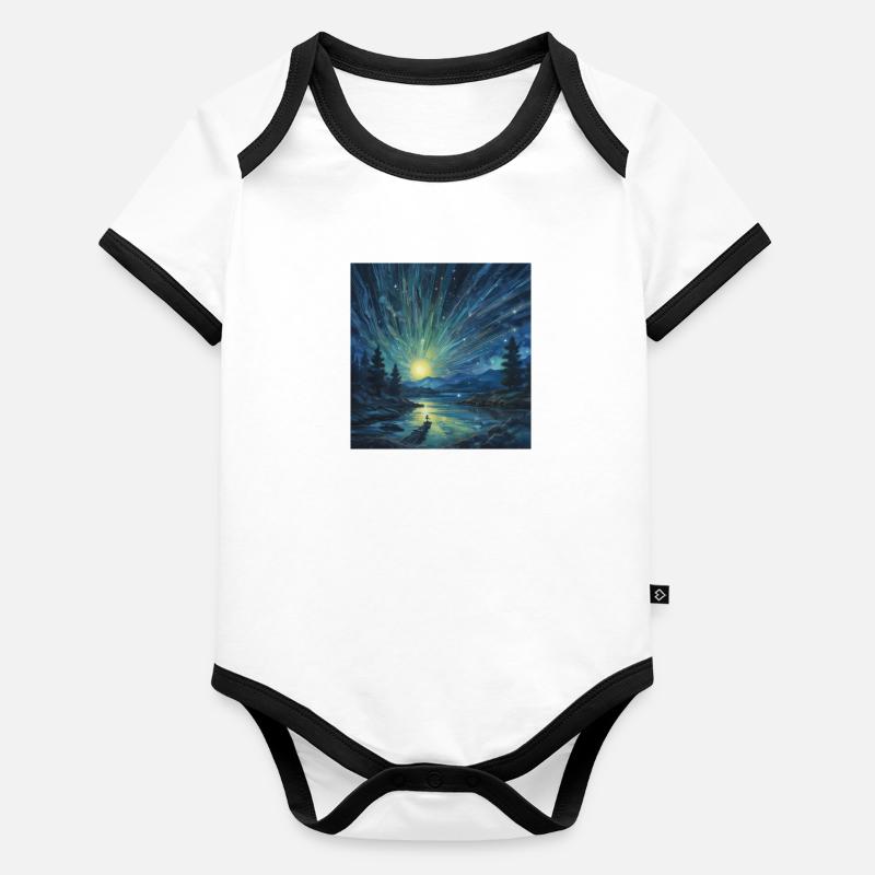 Kosmische Flut Baby Bio-Kurzarm-Kontrastbody