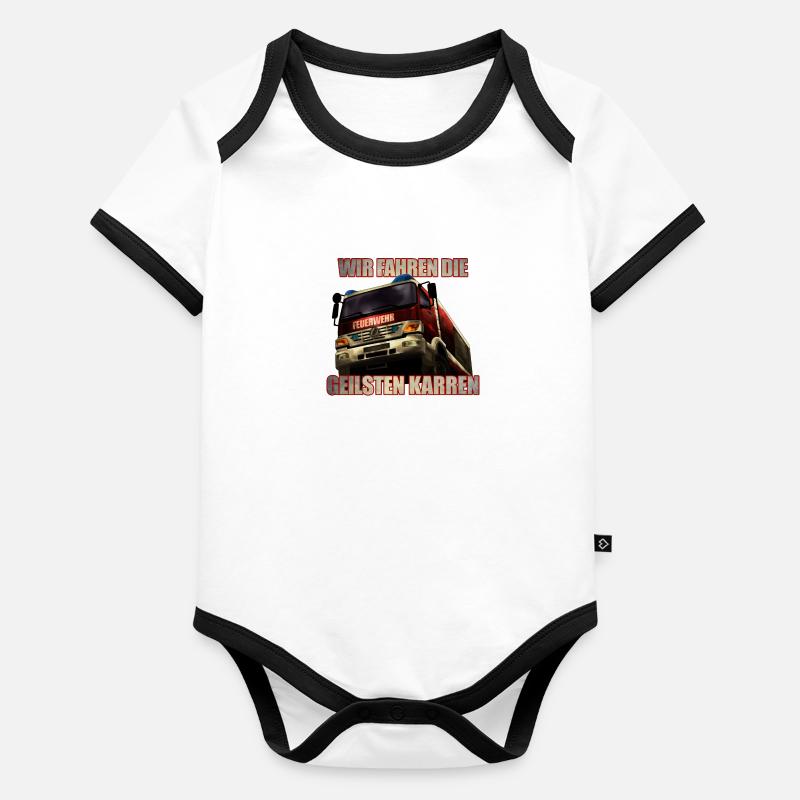 Feuerwehr -Geilste Karren Baby Bio-Kurzarm-Kontrastbody