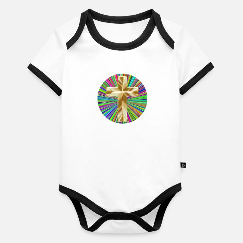 Christentum Collection Baby Bio-Kurzarm-Kontrastbody