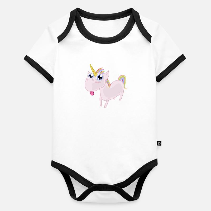 Tiny unicorn Organic Baby Contrasting Bodysuit