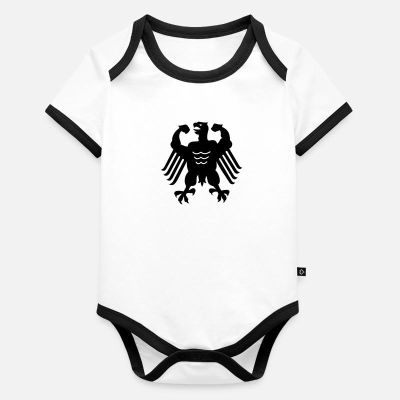Deutscher Muskel-Adler / German chicken (b, 1c) Baby Bio-Kurzarm-Kontrastbody