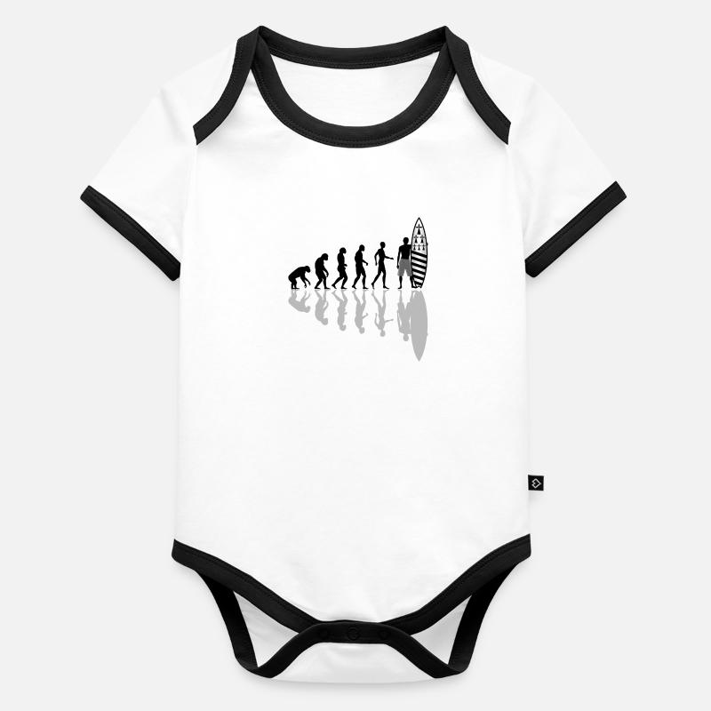 breizh surfing 02 Body Bébé bio contrasté manches courtes
