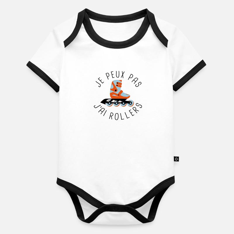 je peux pas j'ai rollers Body Bébé bio contrasté manches courtes