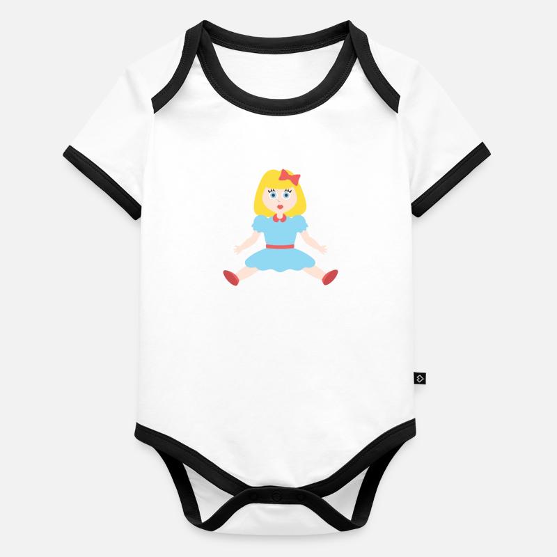Poupée Body Bébé bio contrasté manches courtes