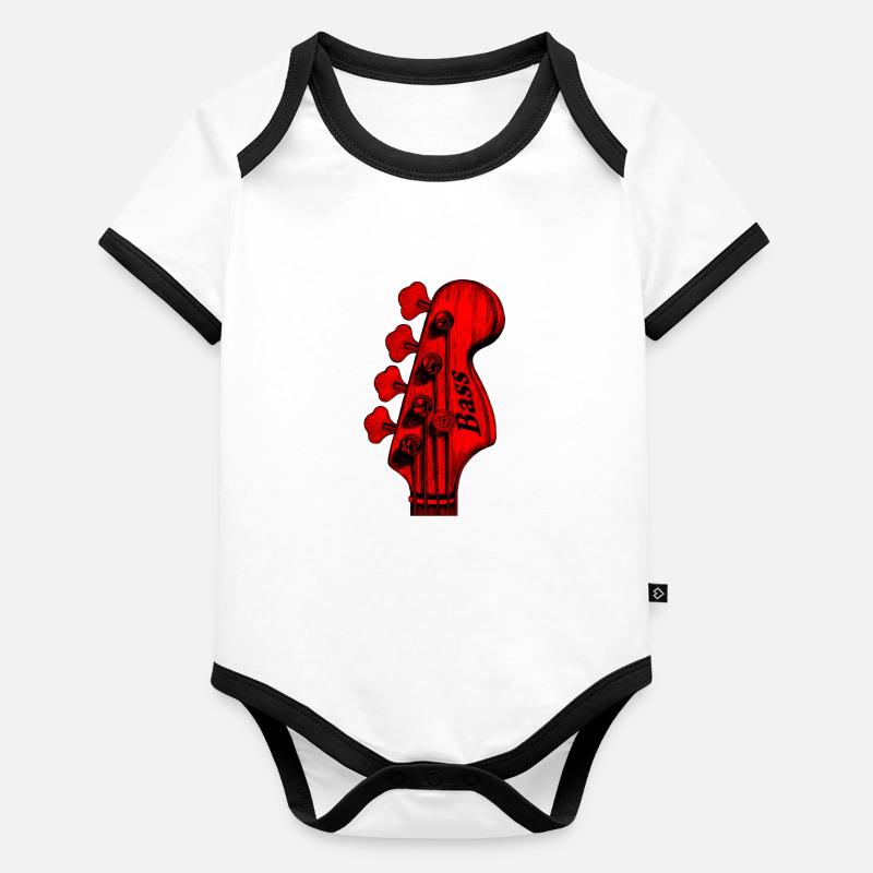 Rouge basse Body Bébé bio contrasté manches courtes