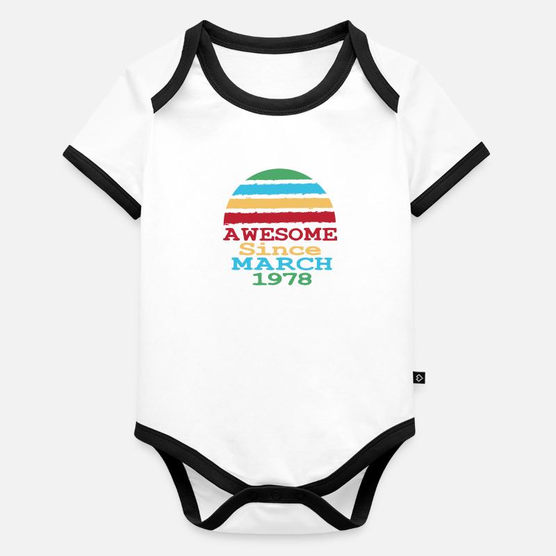 Awesome Since March 1978 Body Bébé bio contrasté manches courtes