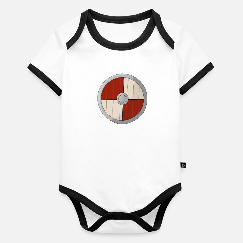 Bouclier viking Body Bébé bio contrasté manches courtes