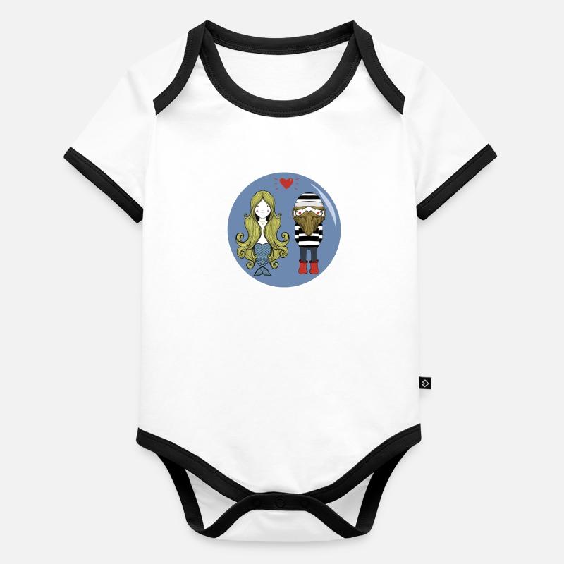 Marine love Organic Baby Contrasting Bodysuit