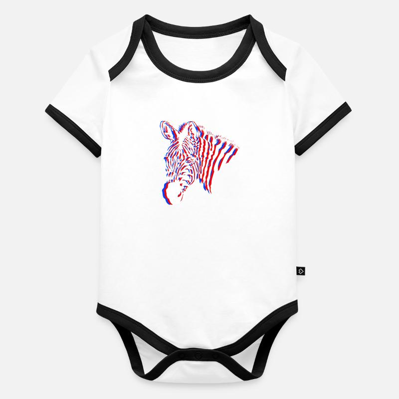Néon zèbre Body Bébé bio contrasté manches courtes