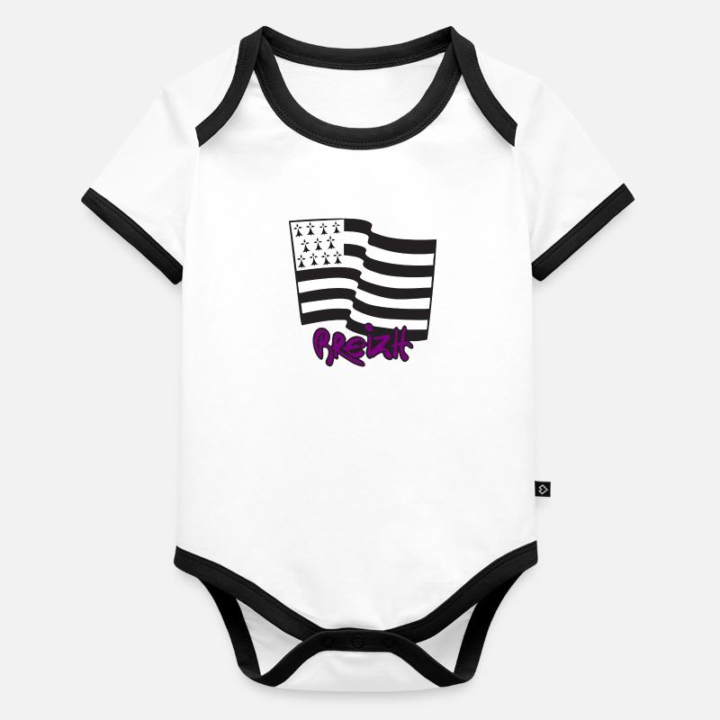 Logo Mauve Body Bébé bio contrasté manches courtes