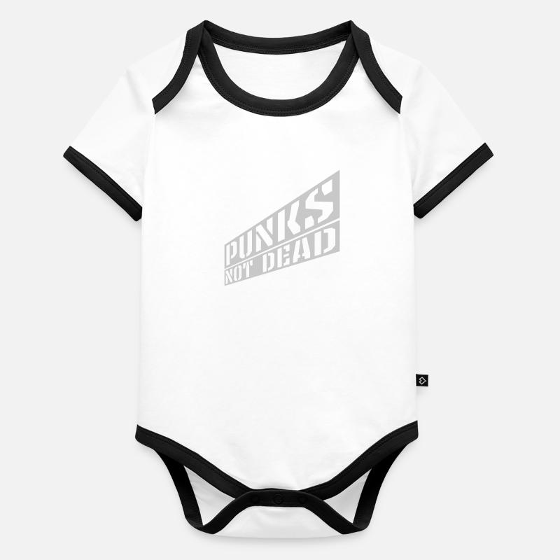 punks not dead quote Organic Baby Contrasting Bodysuit