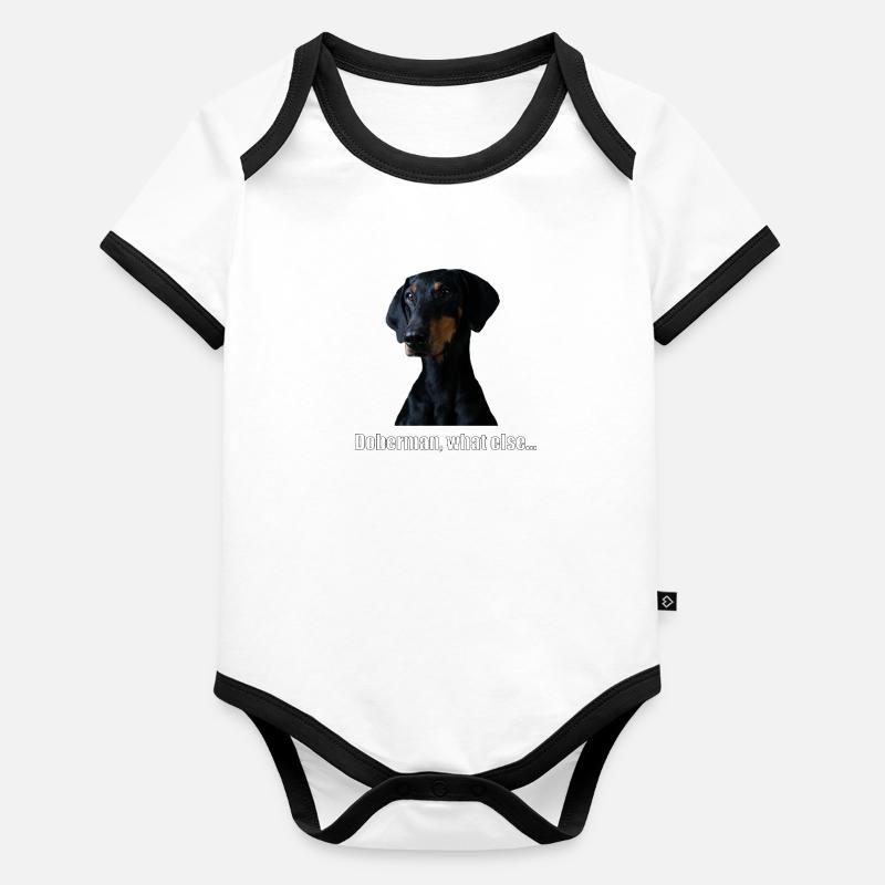doberman, what else... Baby Bio-Kurzarm-Kontrastbody