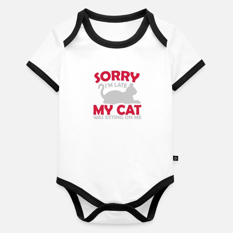 désolé chat était assis Body Bébé bio contrasté manches courtes