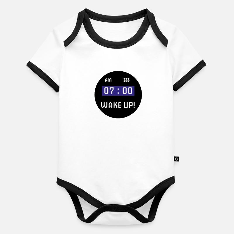 Alarm clock Organic Baby Contrasting Bodysuit