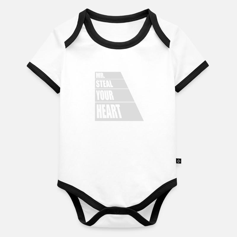 mr steal your heart Baby Bio-Kurzarm-Kontrastbody