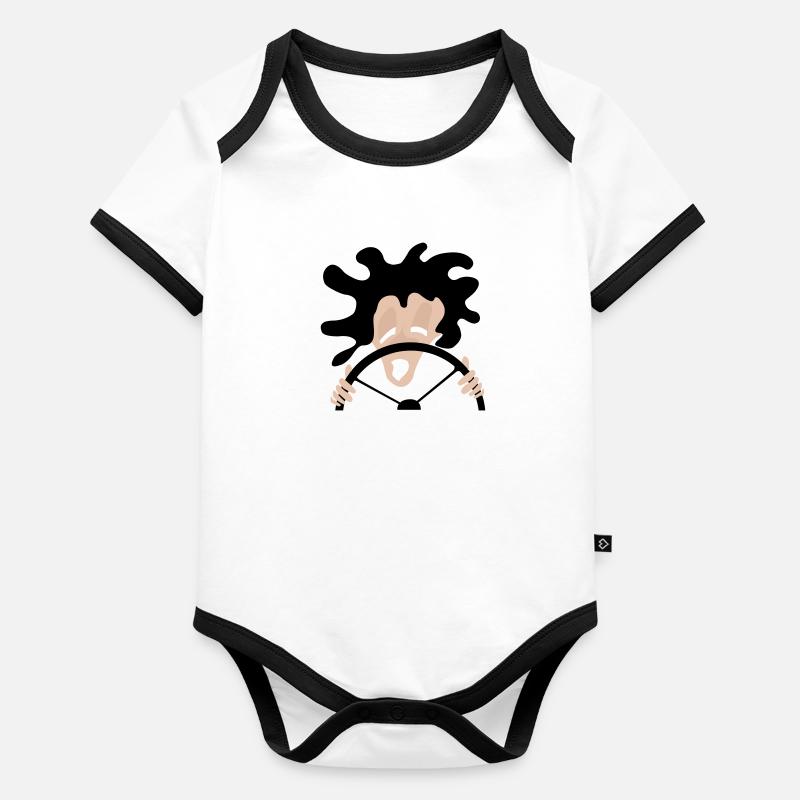 conducteur Body Bébé bio contrasté manches courtes