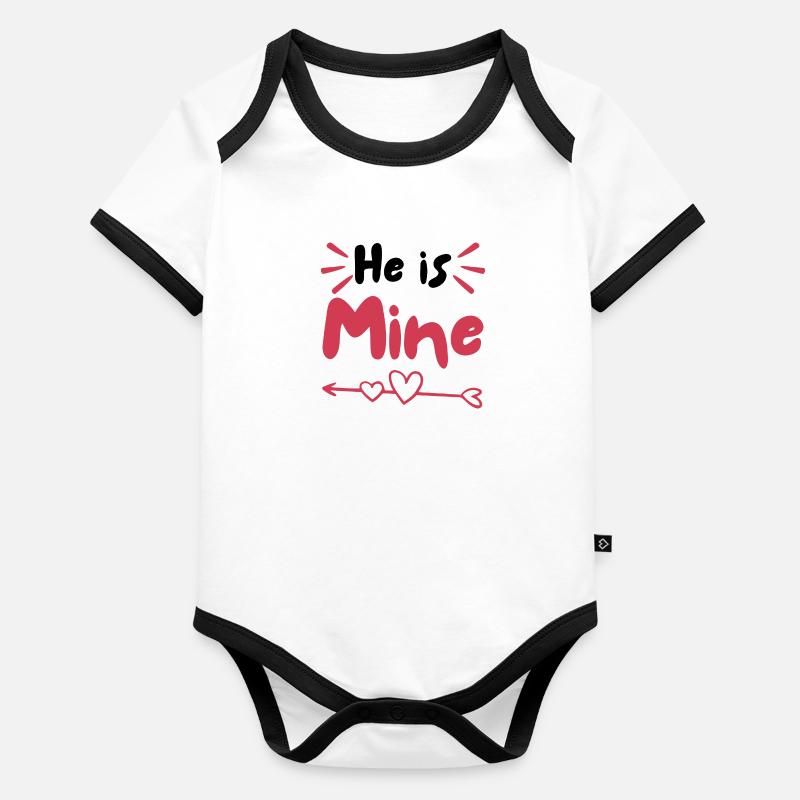 Er gehört mir Baby Bio-Kurzarm-Kontrastbody
