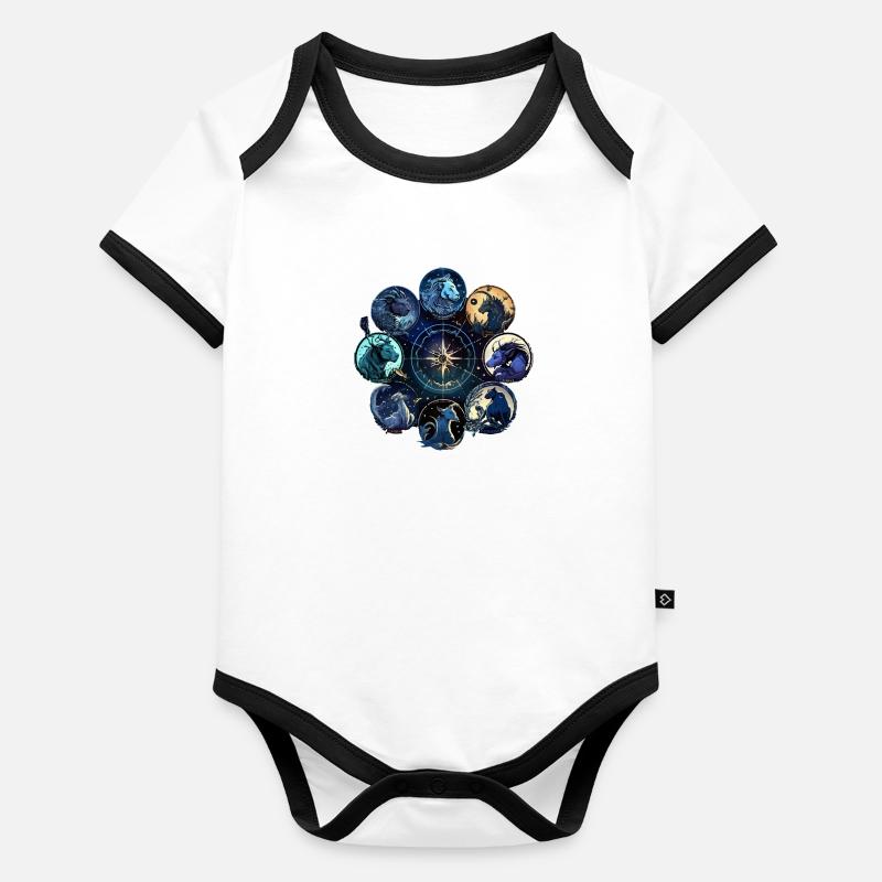 Die Tierkreiszeichen Baby Bio-Kurzarm-Kontrastbody